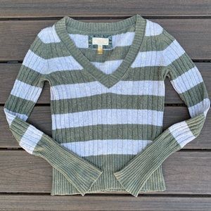 American Eagle Cable Knit Stripped Sweater